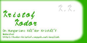 kristof kodor business card